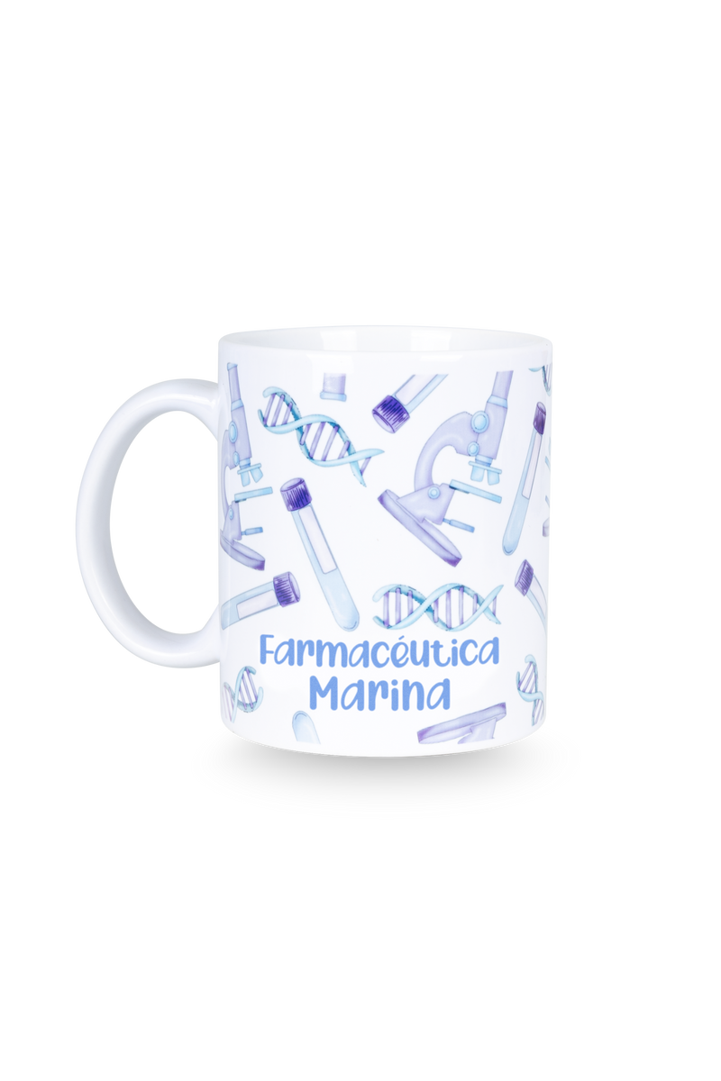 Caneca cerâmica branca - Laboratório Farmácia-zoom-