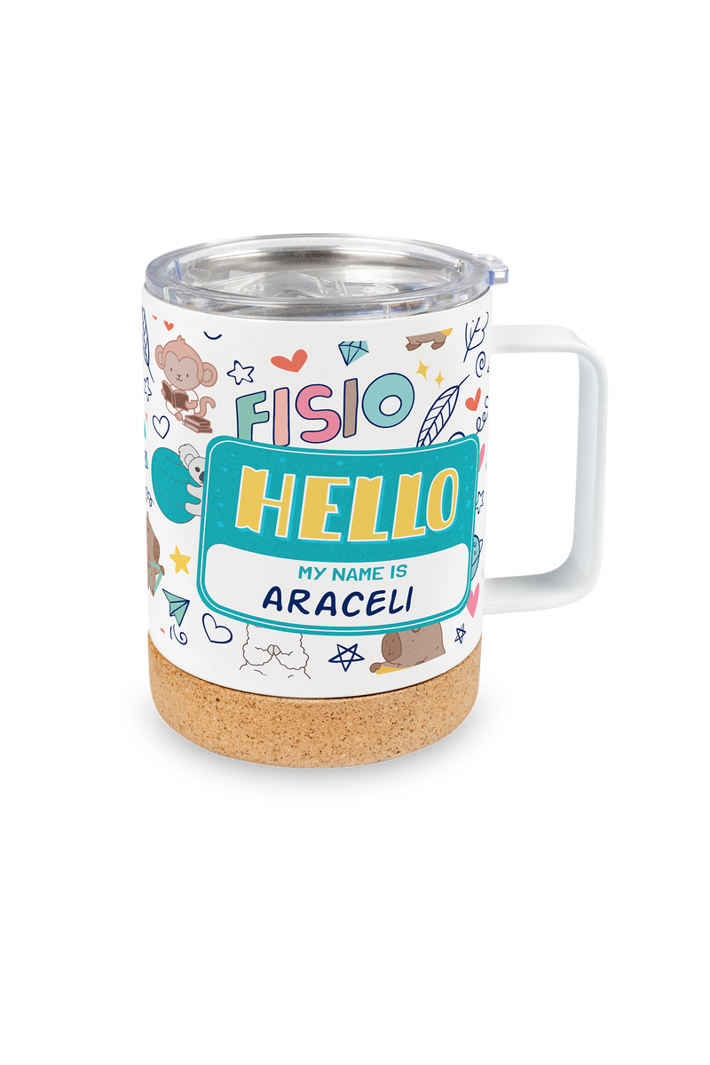 Steel Thermal Mug with Cork Base – Fisio Animals-zoom-