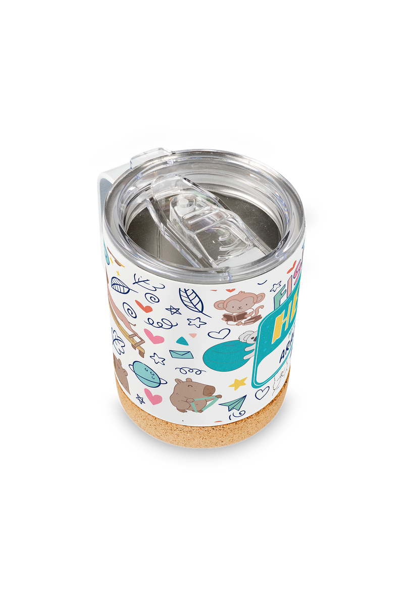 Steel Thermal Mug with Cork Base – Fisio Animals-zoom-