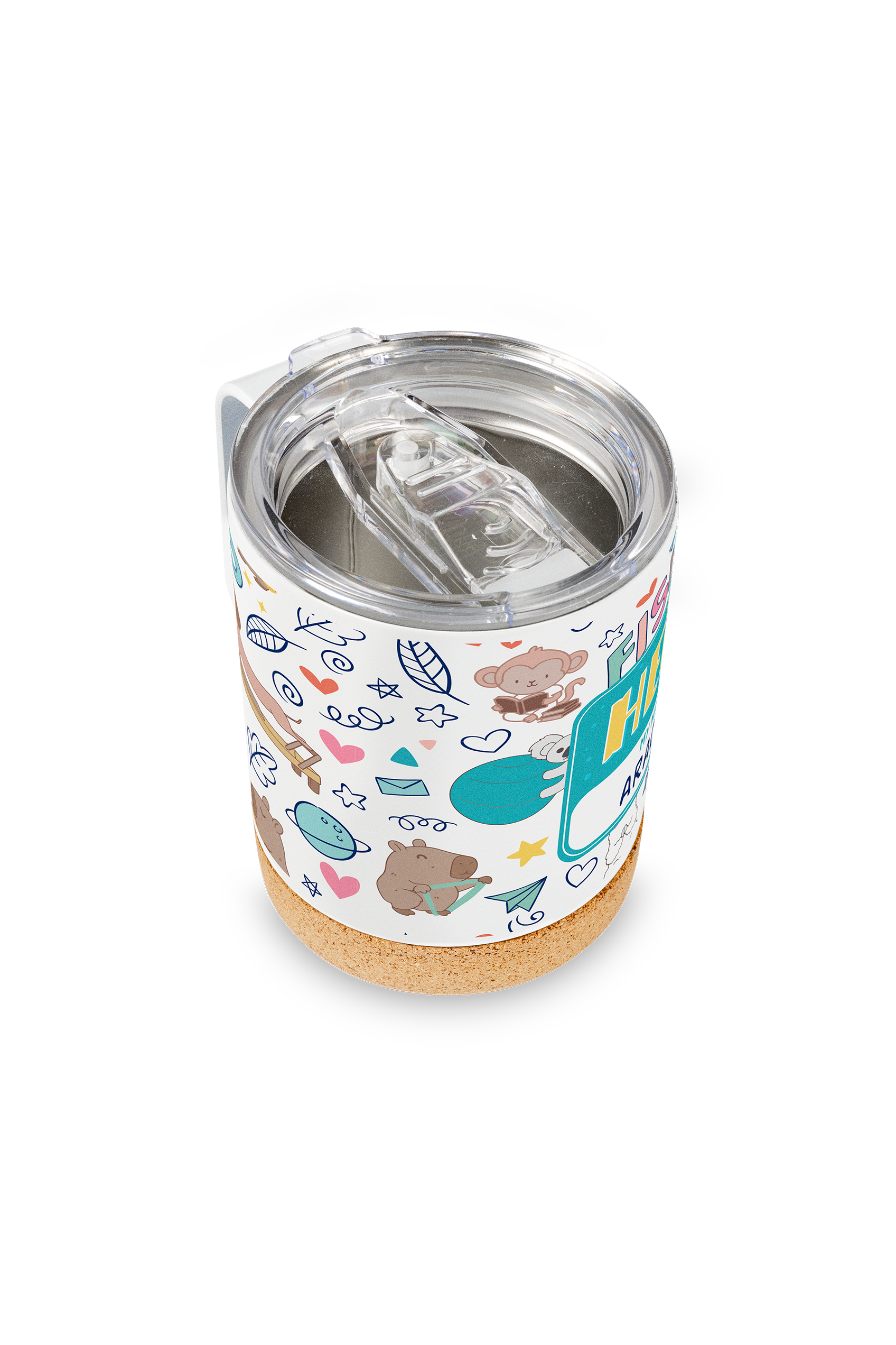 Stainless steel bottle and mug set - Animalitos Fisio-6