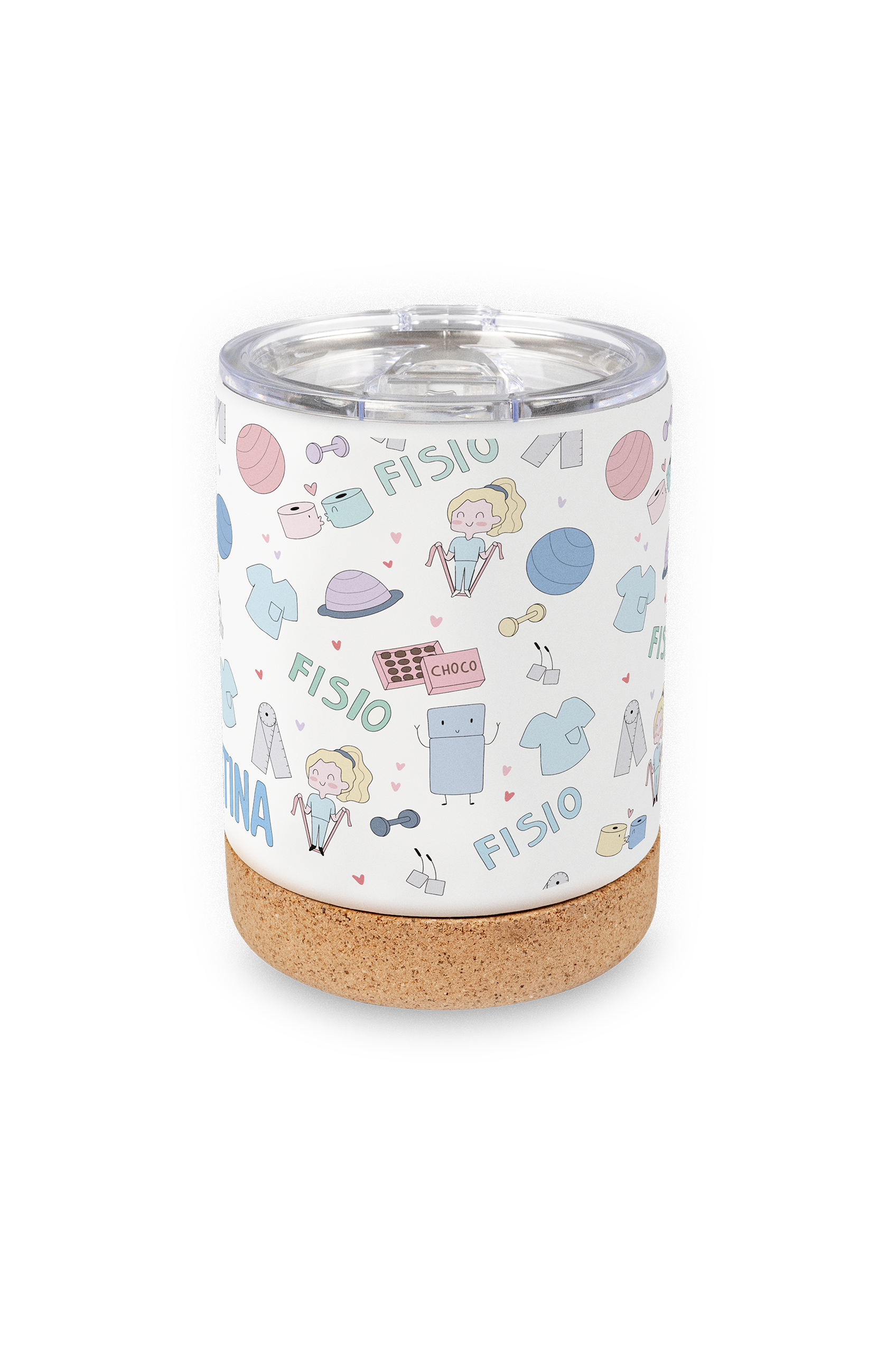 Personalized stainless steel bottle and mug set - Fisio Pastel @fisiode_mente-zoom-3