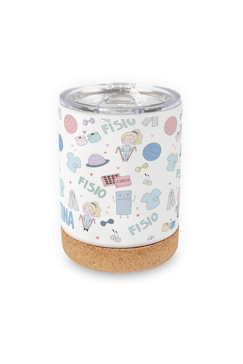 Steel Thermal Mug with Cork Base – Fisio Pastel-zoom-