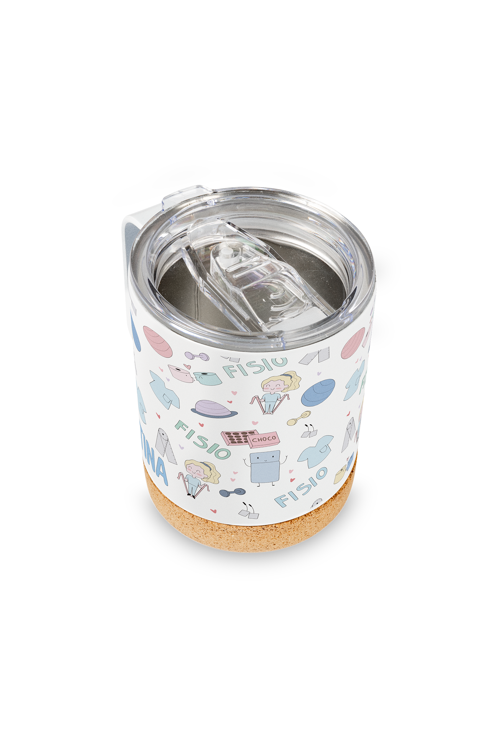 Steel Thermal Mug with Cork Base – Fisio Pastel-zoom-4