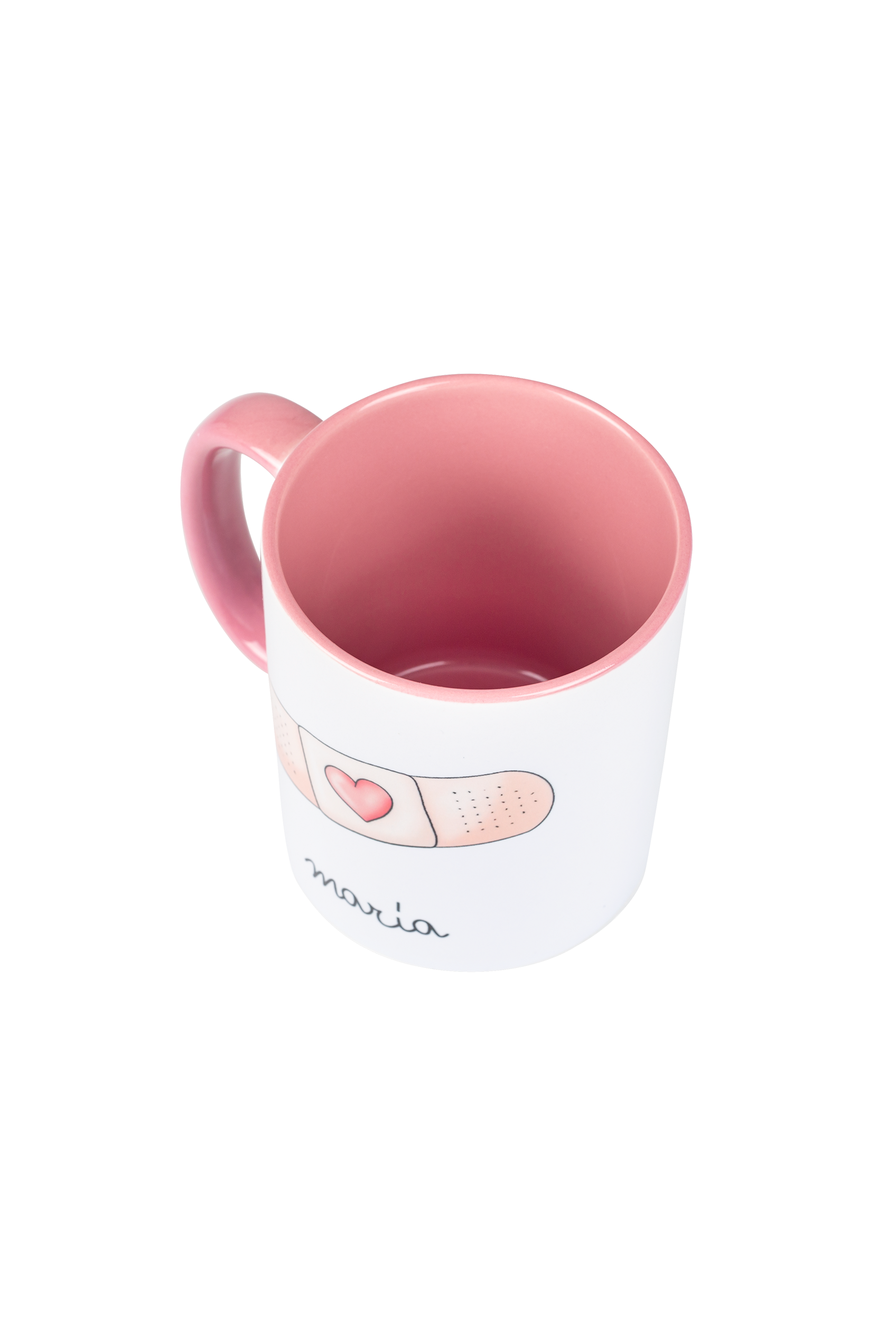 Personalized pink ceramic mug - Band-Aid @elartedecuidar-zoom-3