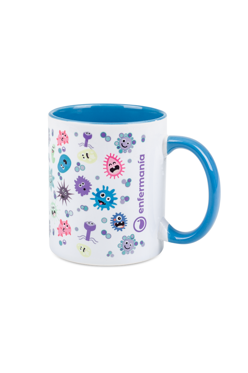 Light Blue Customizable Ceramic Mug - Virus-zoom-