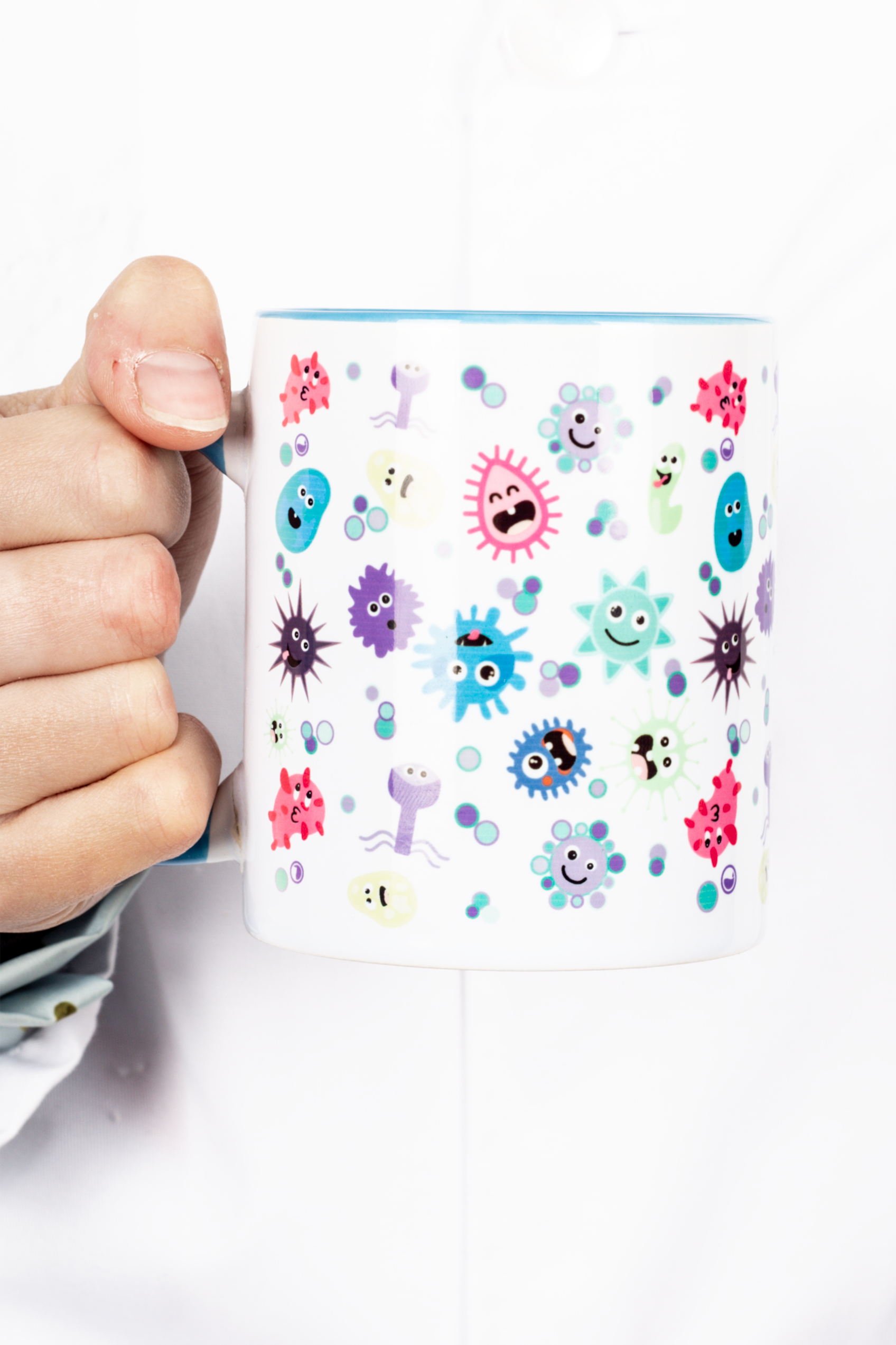 Light Blue Customizable Ceramic Mug - Virus-zoom-4