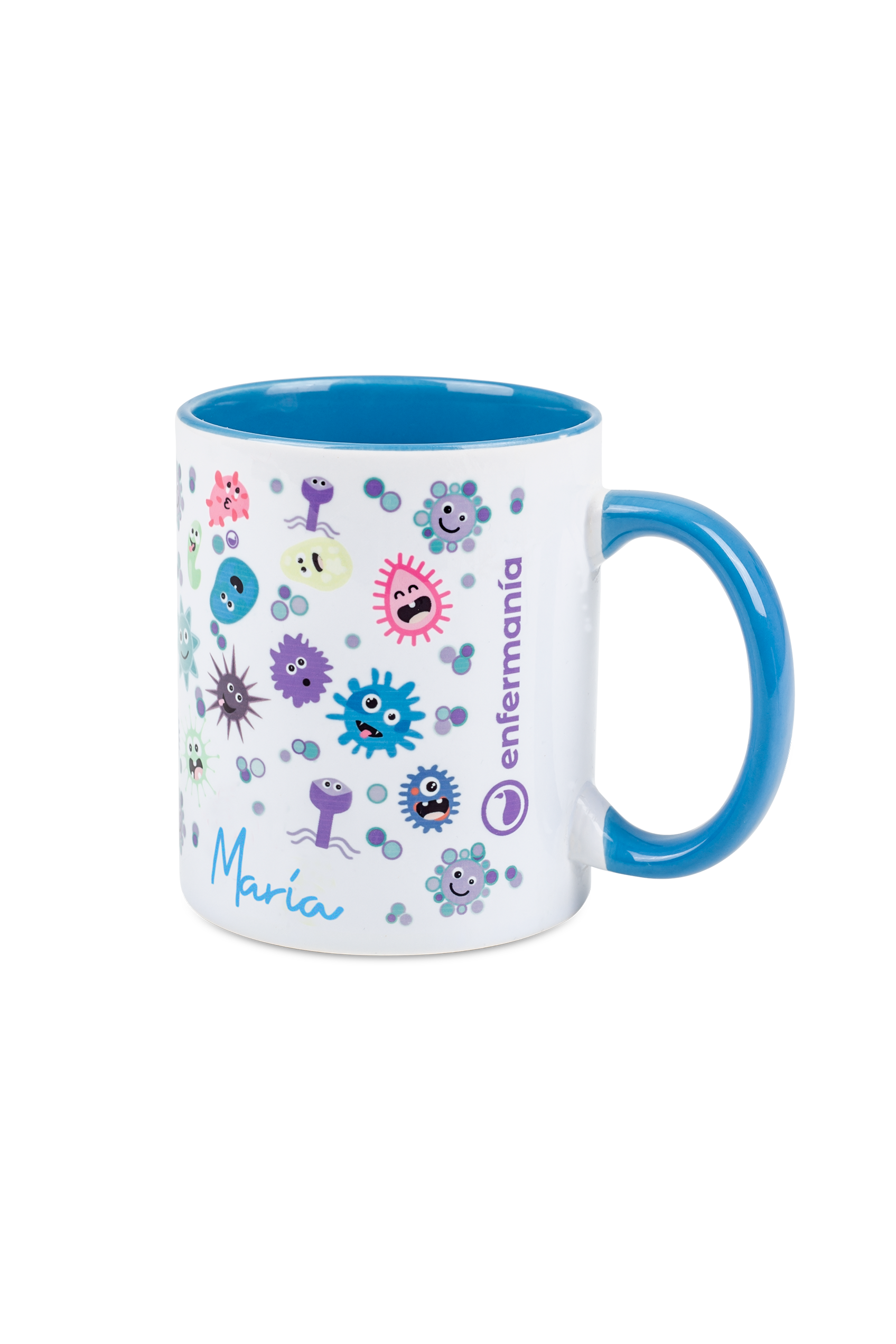 Caneca de cerâmica personalizável azul claro - Vírus-zoom-3