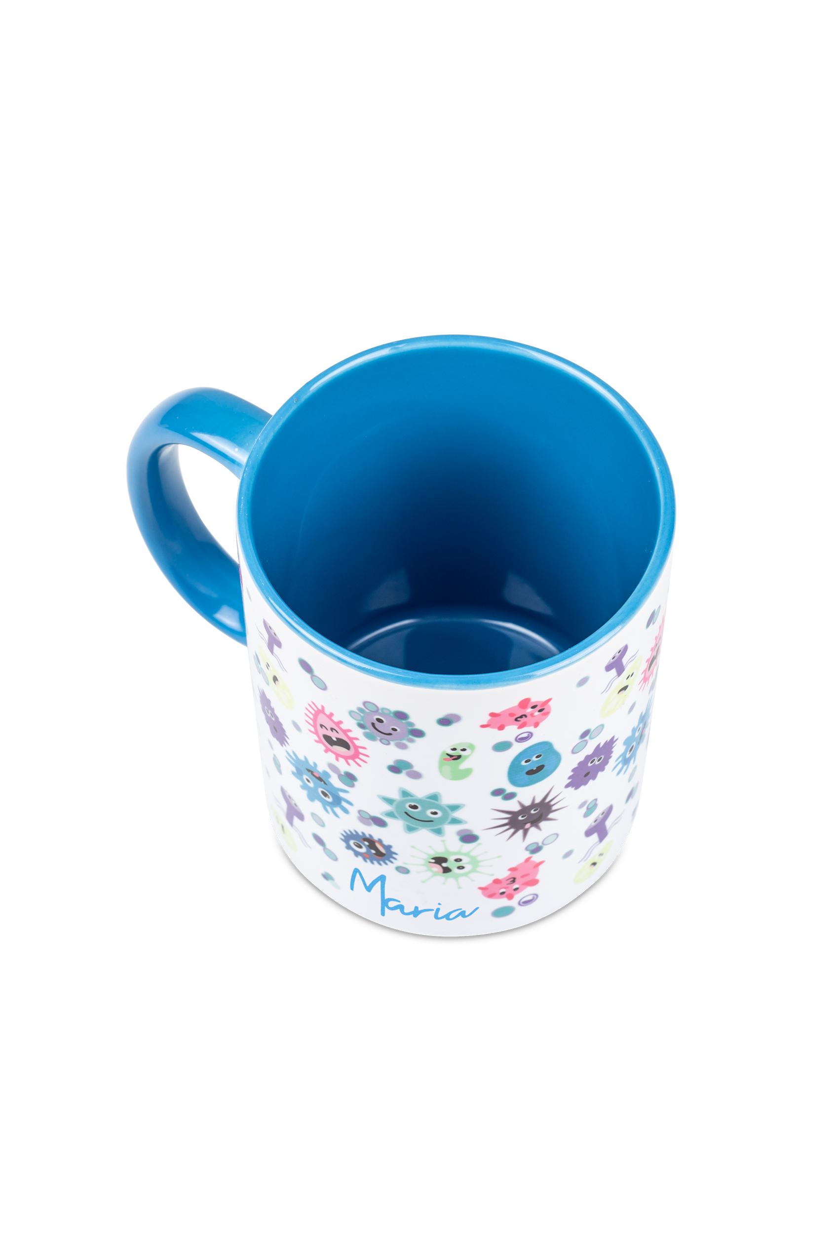 Caneca de cerâmica personalizável azul claro - Vírus-zoom-4