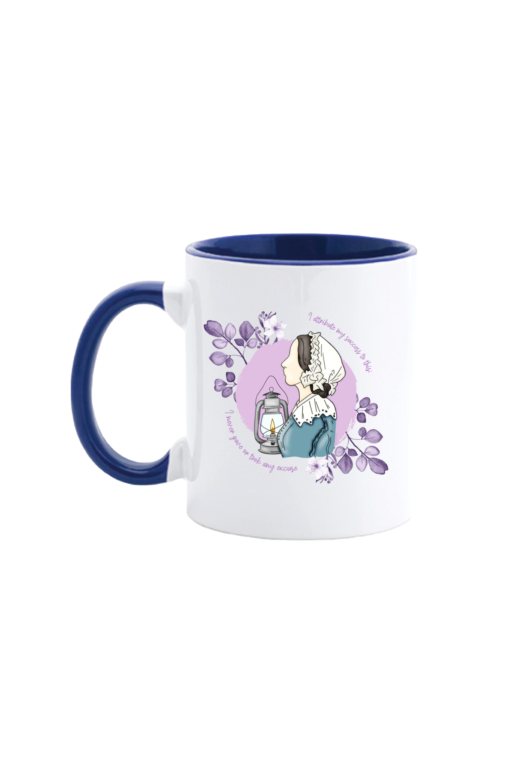 Caneca cerâmica personalizável azul-marinho - Nightingale @elartedecuidar_-zoom-1