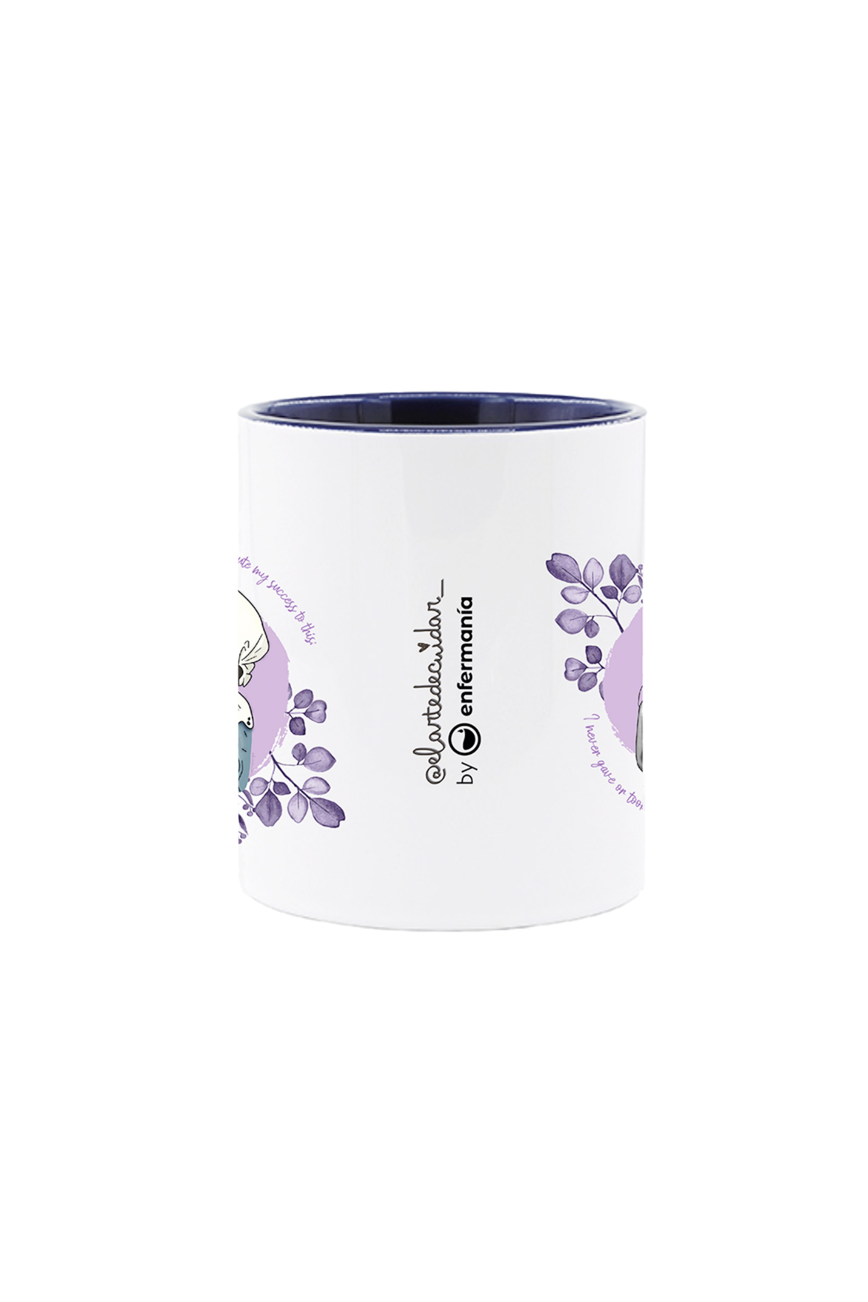 Caneca cerâmica personalizável azul-marinho - Nightingale @elartedecuidar_
