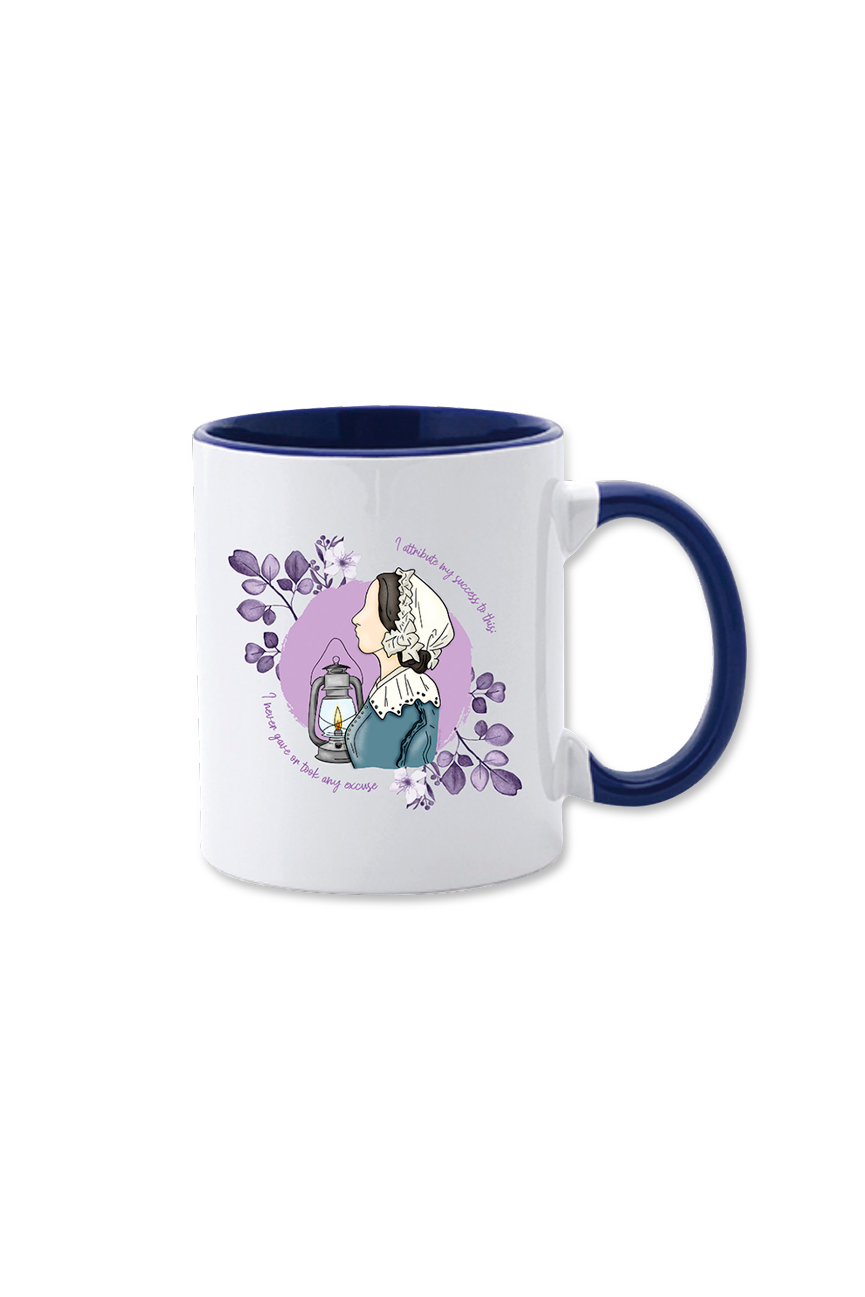 Customizable navy blue ceramic mug - Nightingale @elartedecuidar_-1