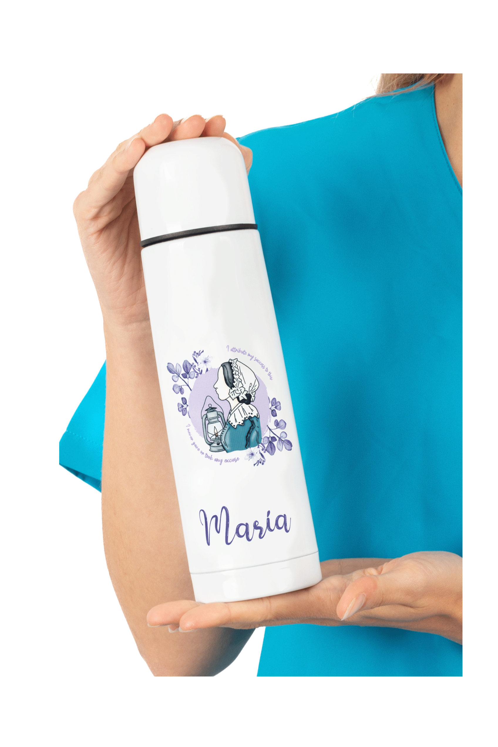 Customizable printed thermos - Nightingale @elartedecuidar_-zoom-2