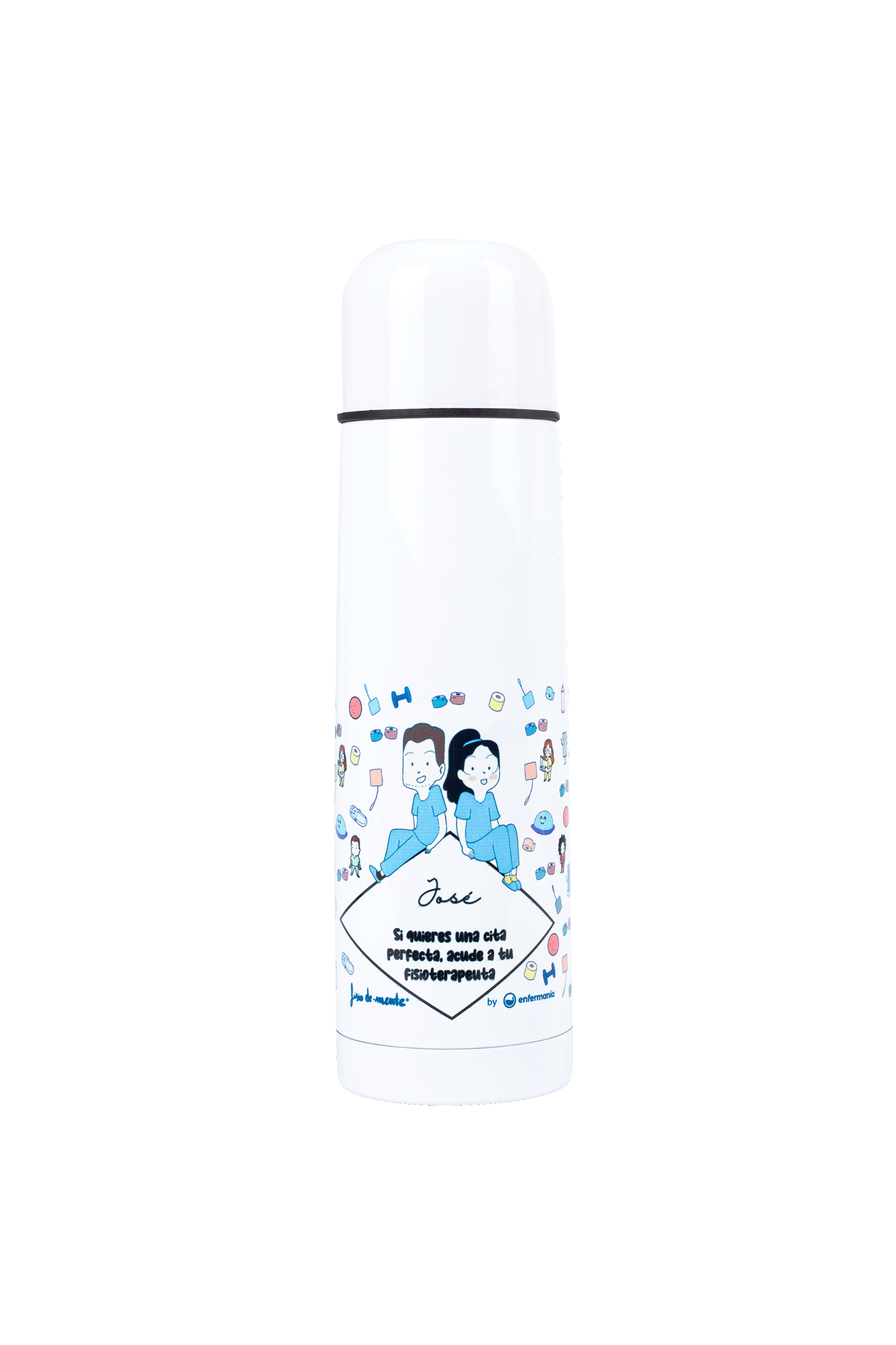 Stainless steel stamped thermos - See your physiotherapist-1