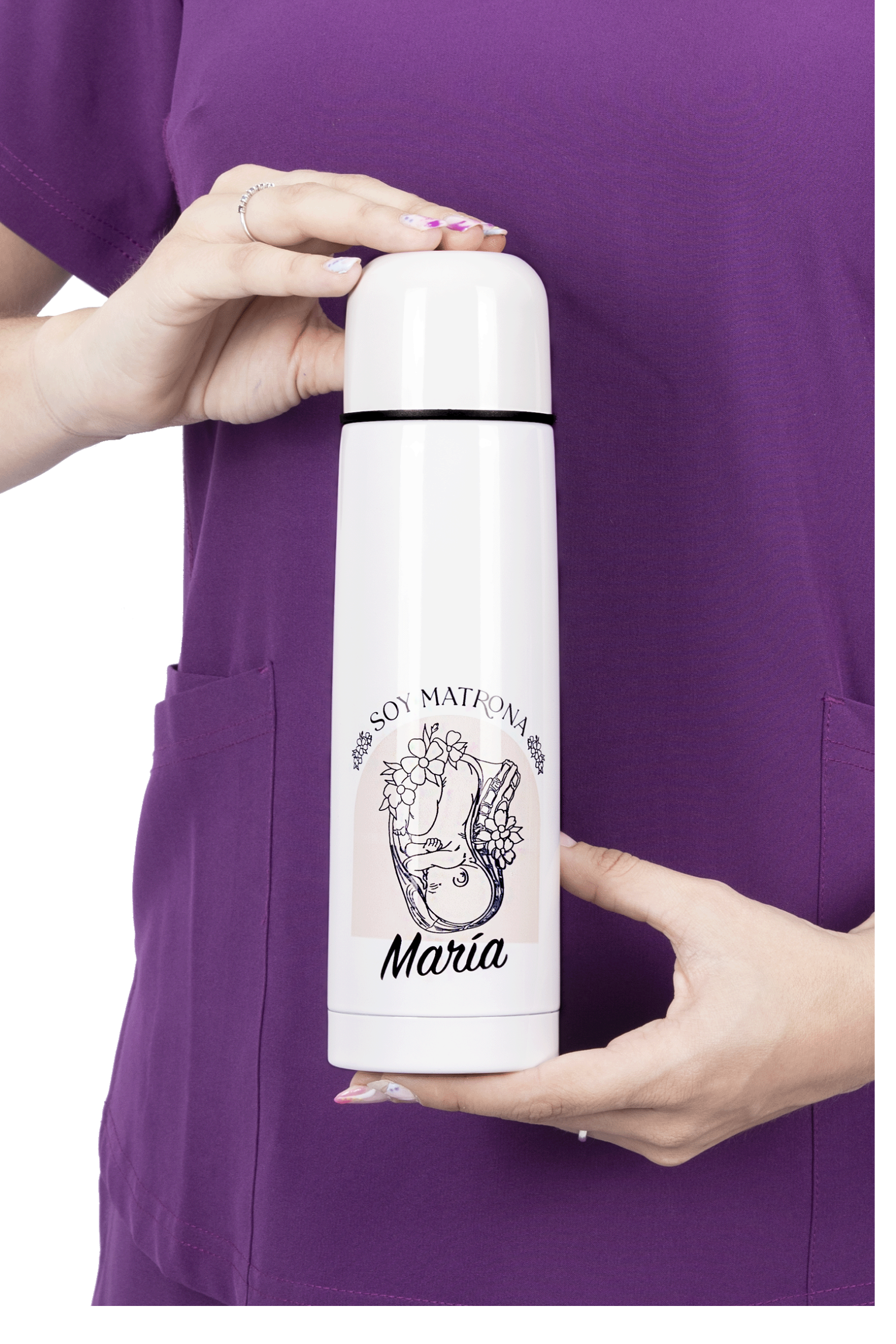 Customizable printed thermos - I'm a midwife @elartedecuidar-zoom-2