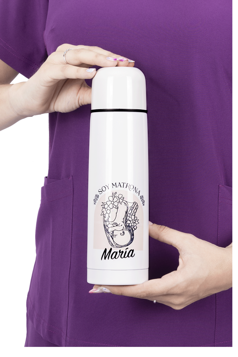 Customizable printed thermos - I'm a midwife @elartedecuidar-zoom-