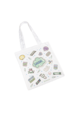 Customizable White Tote Bag – Stickers Collection