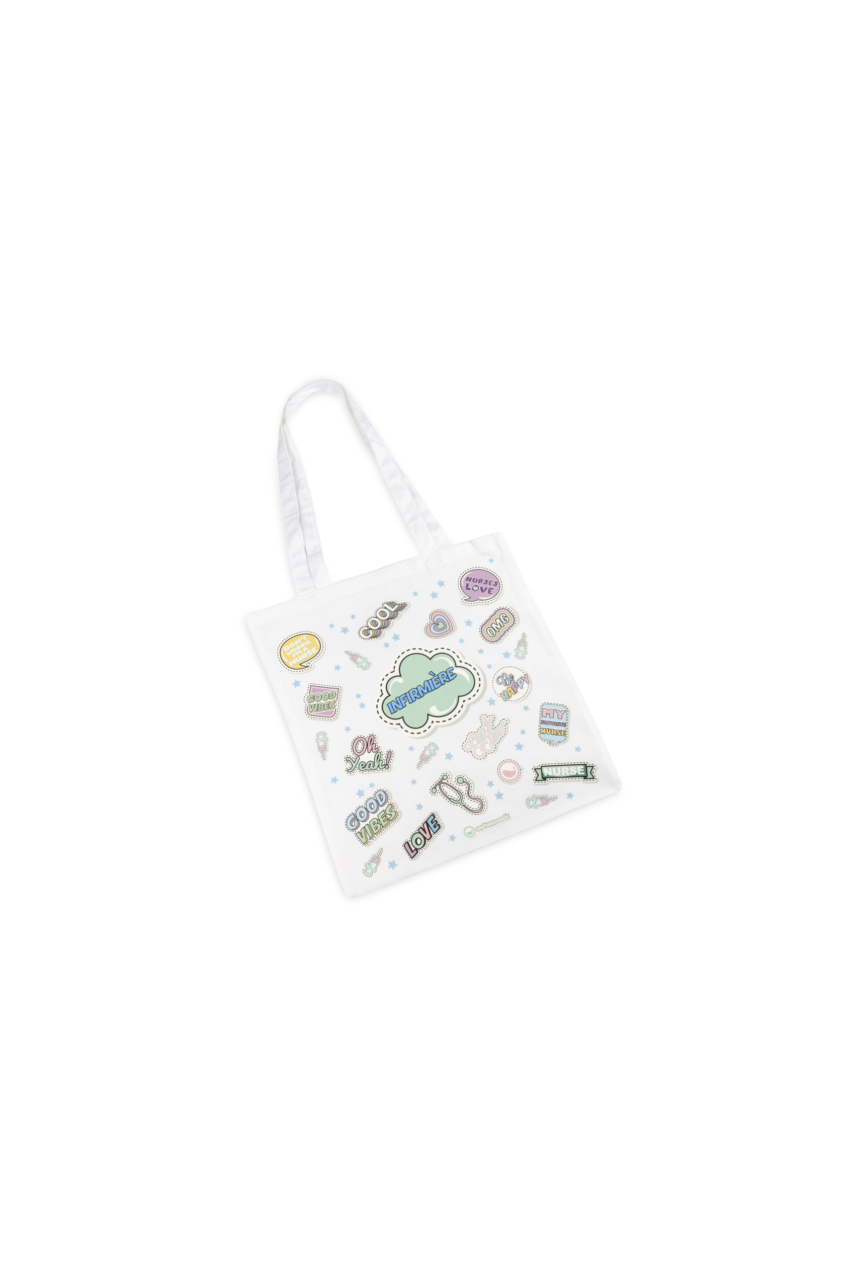 Saco Tote Branco Personalizável – Stickers Collection-4