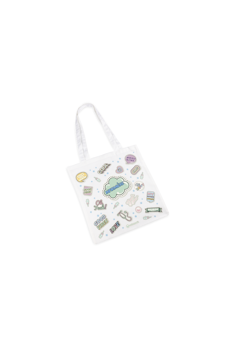 Saco Tote Branco Personalizável – Stickers Collection-zoom-