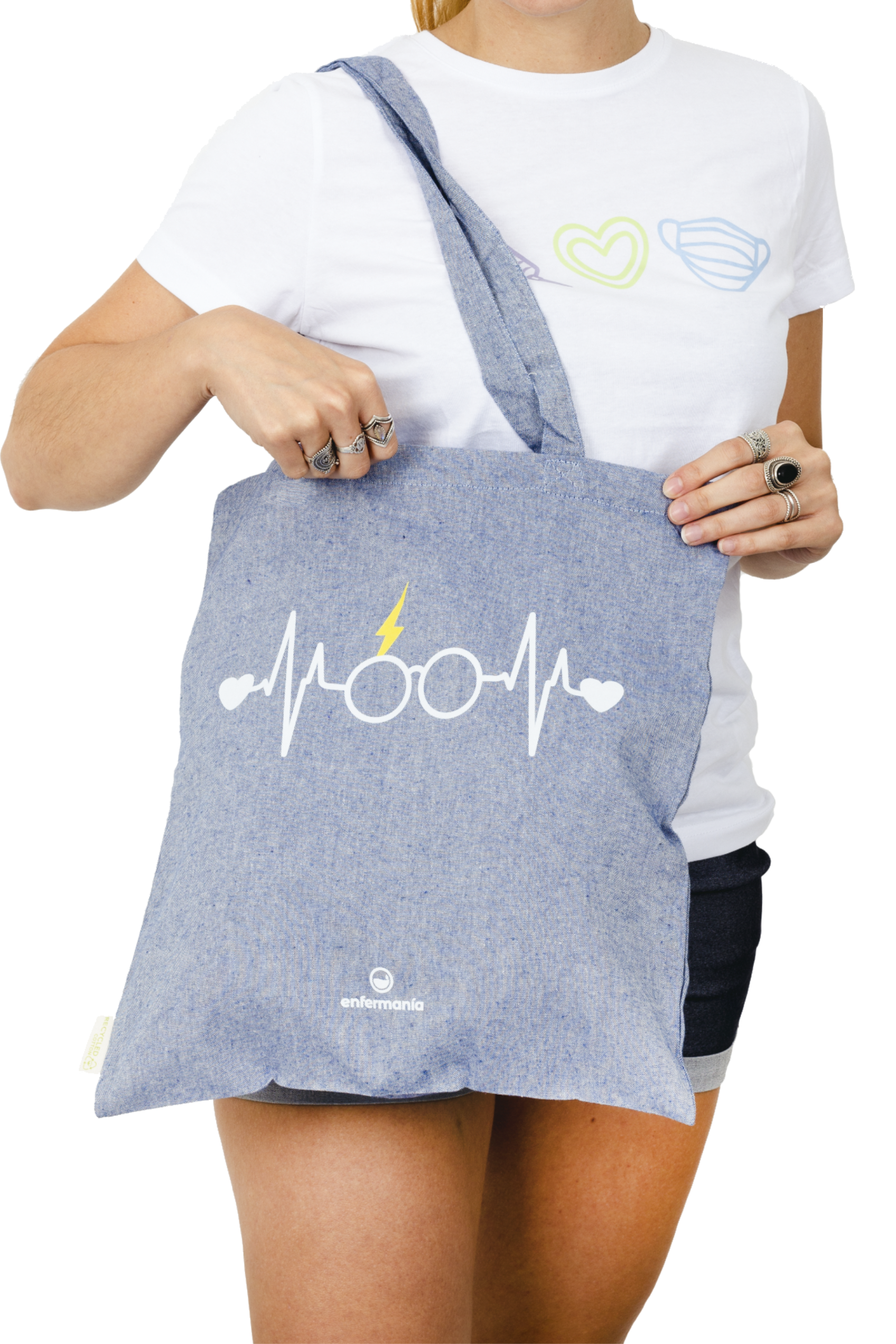 Mala Tote azul bicolor - estampado-2