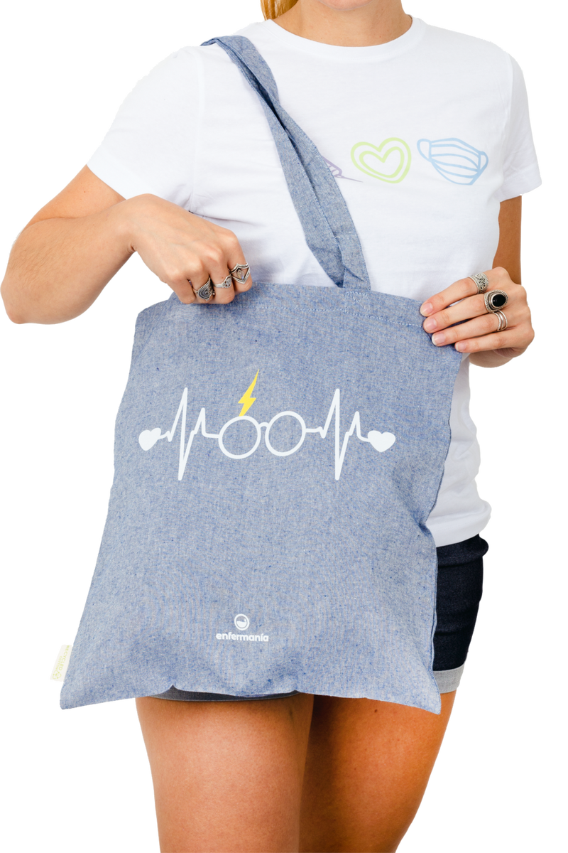 Mala Tote azul bicolor - estampado-zoom-