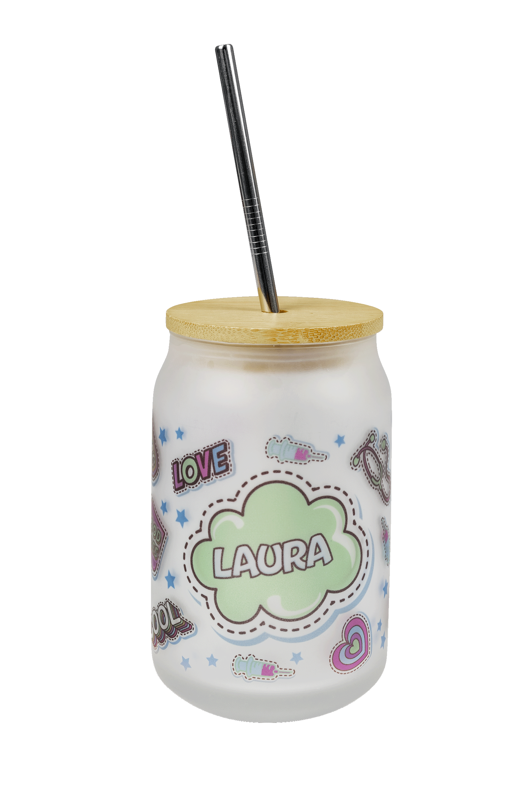Customizable Cup with Lid and Straw – Stickers Collection-zoom-1