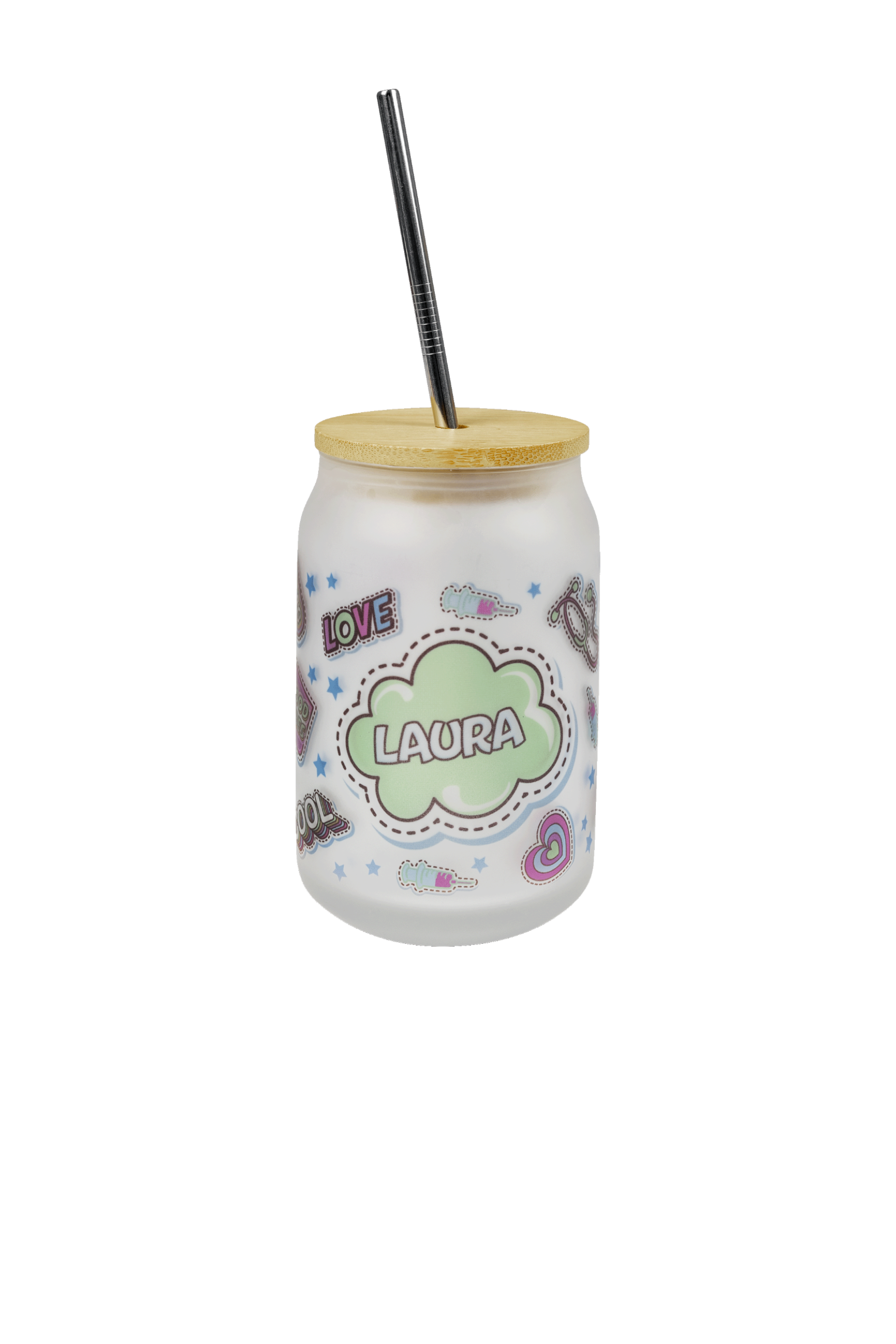 Copo Personalizável Com Tampa e Palhinha – Stickers Collection