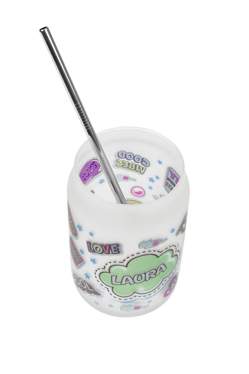 Customizable Cup with Lid and Straw – Stickers Collection-zoom-