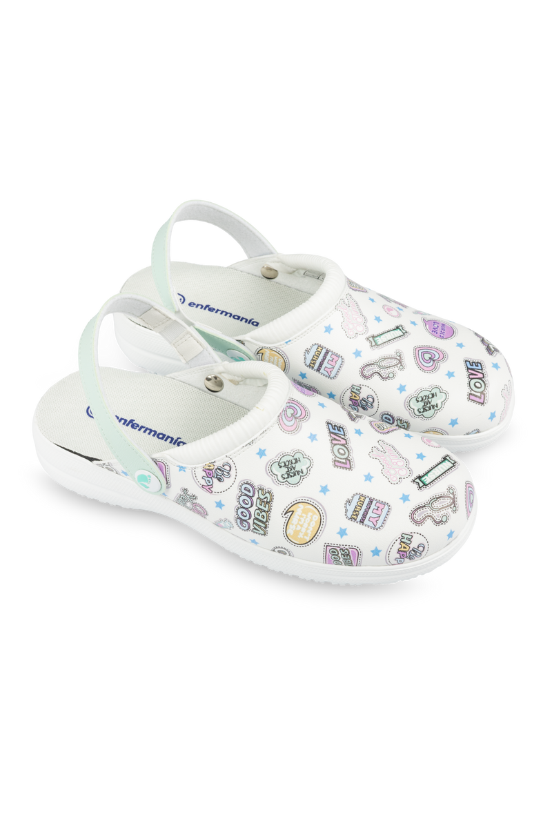 Vegan Leather Sanitary Clog - Stickers Collection-zoom-