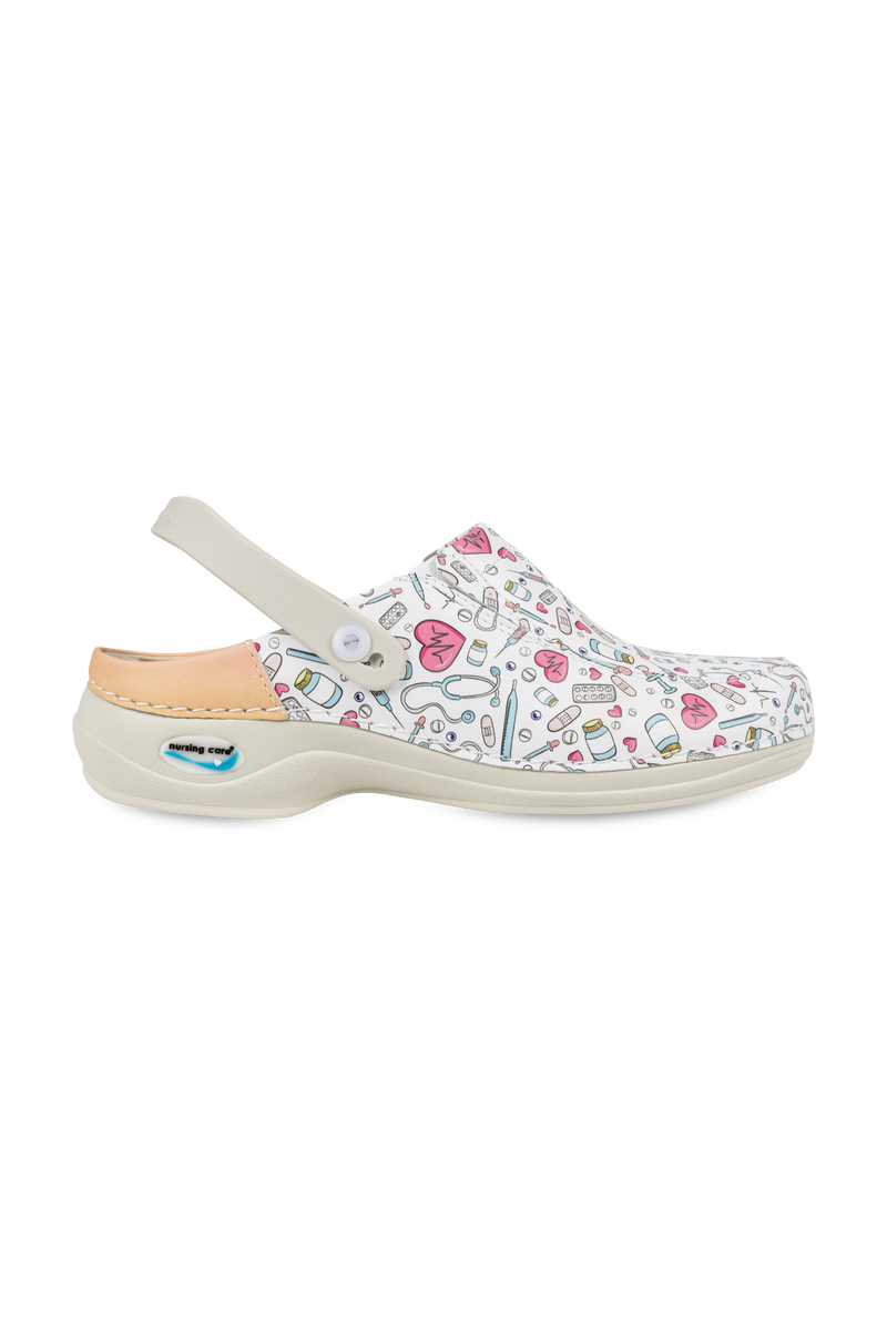 Printed Leather Clog - Colorful-zoom-