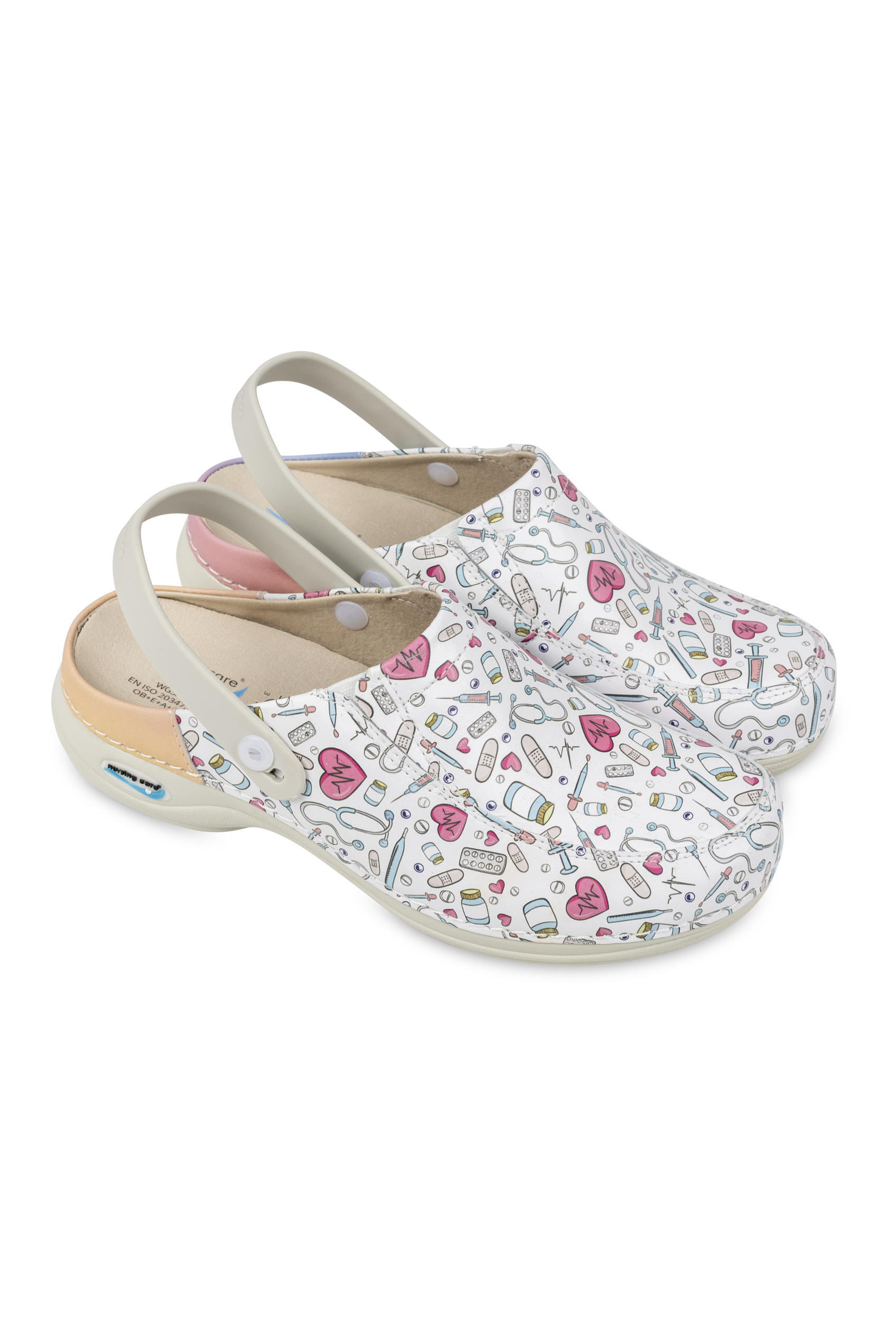 Printed Leather Clog - Colorful
