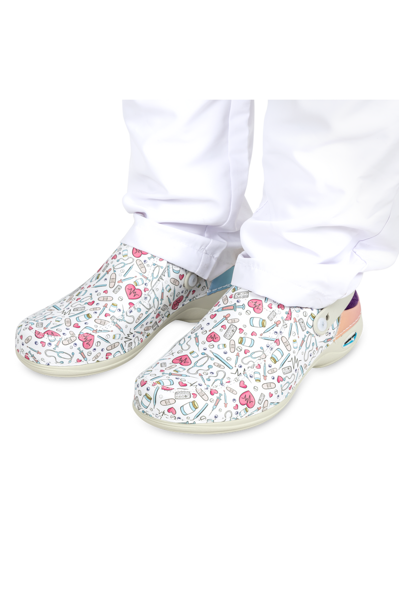 Printed Leather Clog - Colorful-zoom-