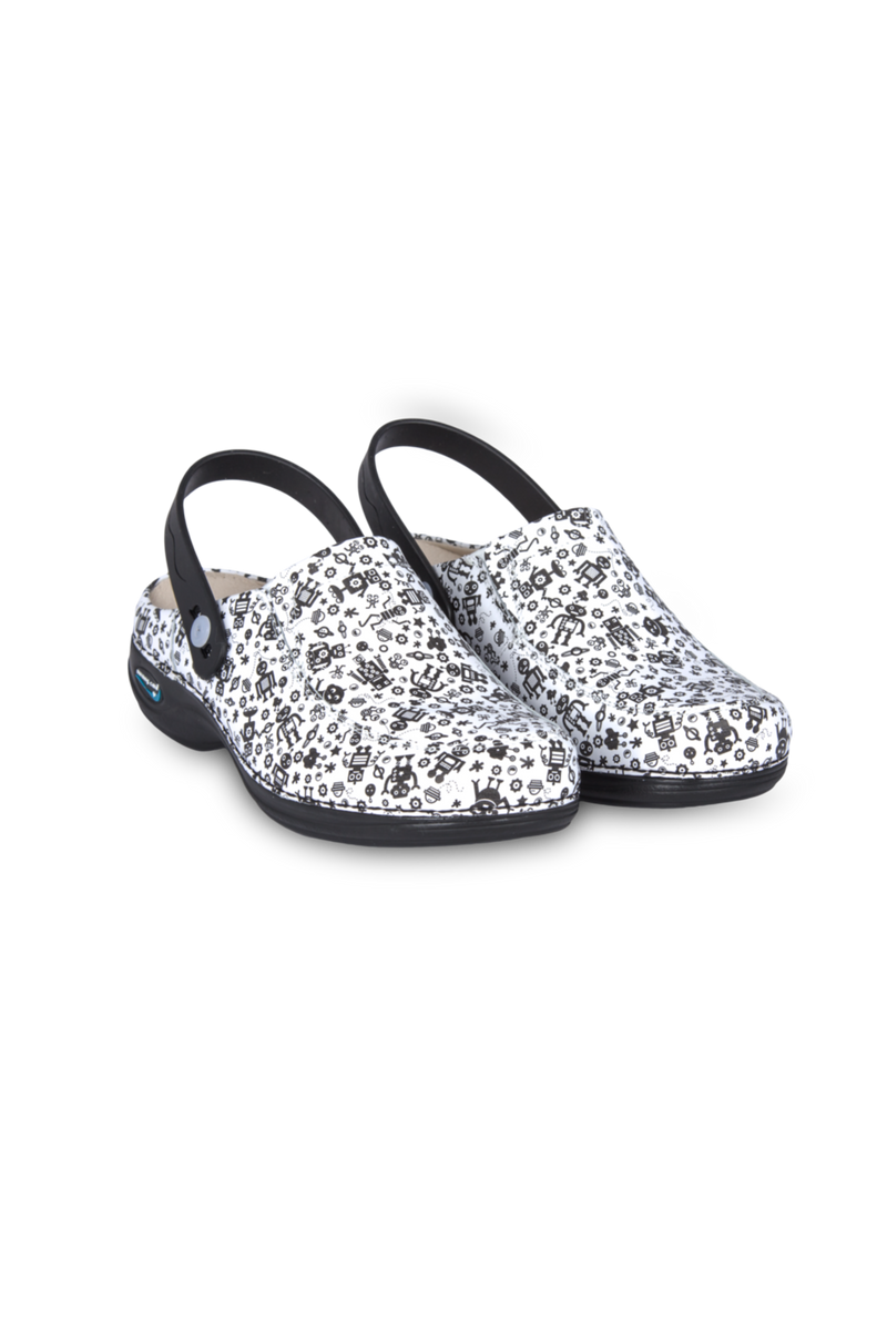 Washable printed leather clog - Robots-zoom-