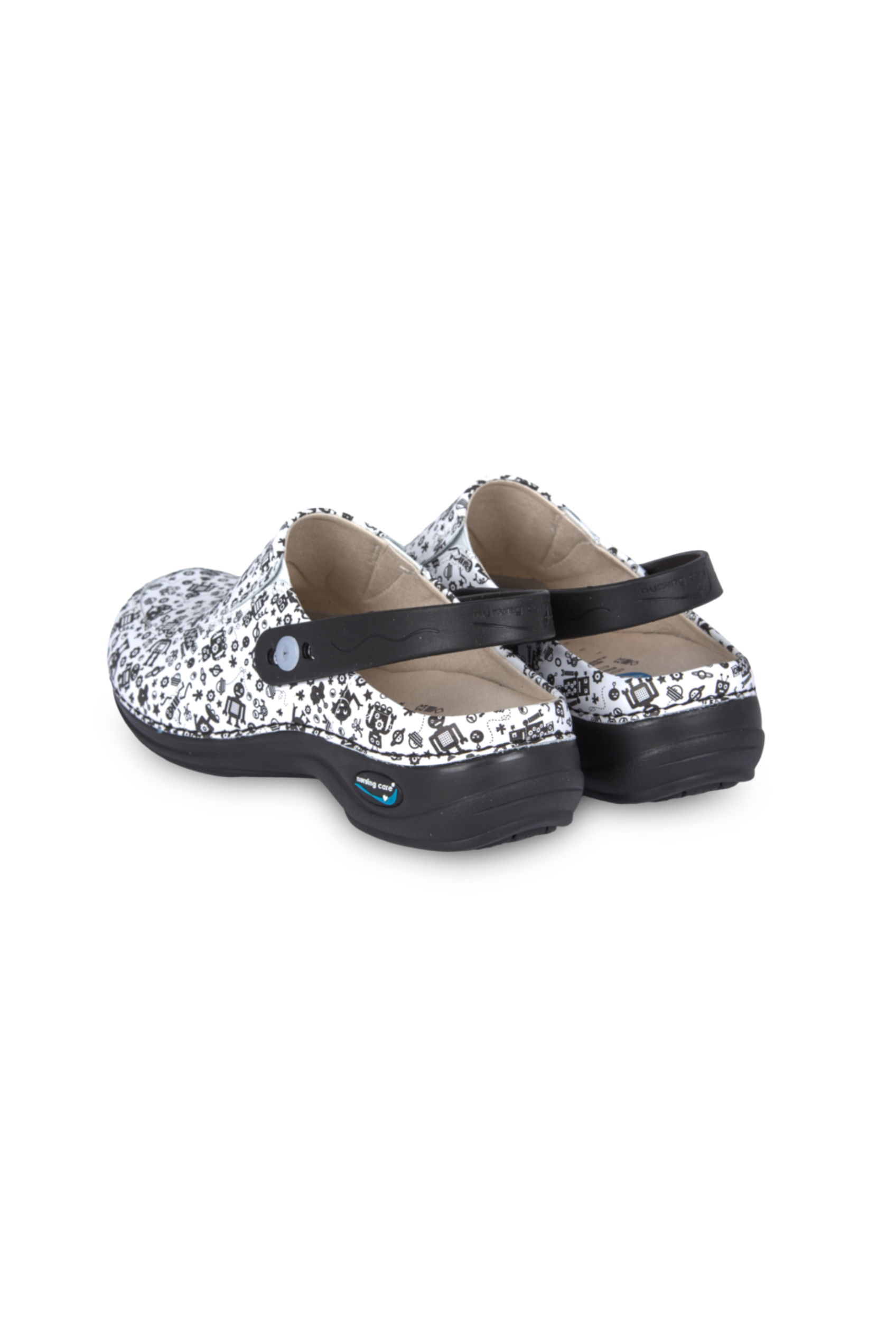 Washable printed leather clog - Robots-2