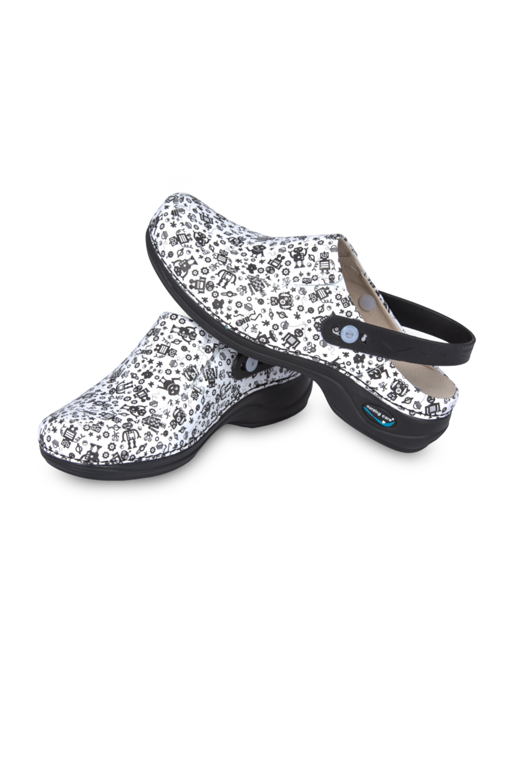 Washable printed leather clog - Robots-zoom-3