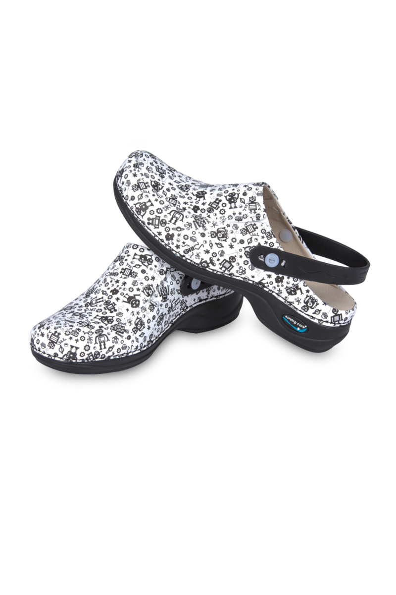 Washable printed leather clog - Robots-zoom-