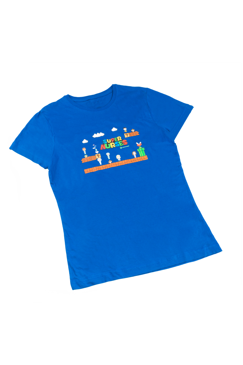 Camiseta Estampada Azul Royal para Mujer-zoom-
