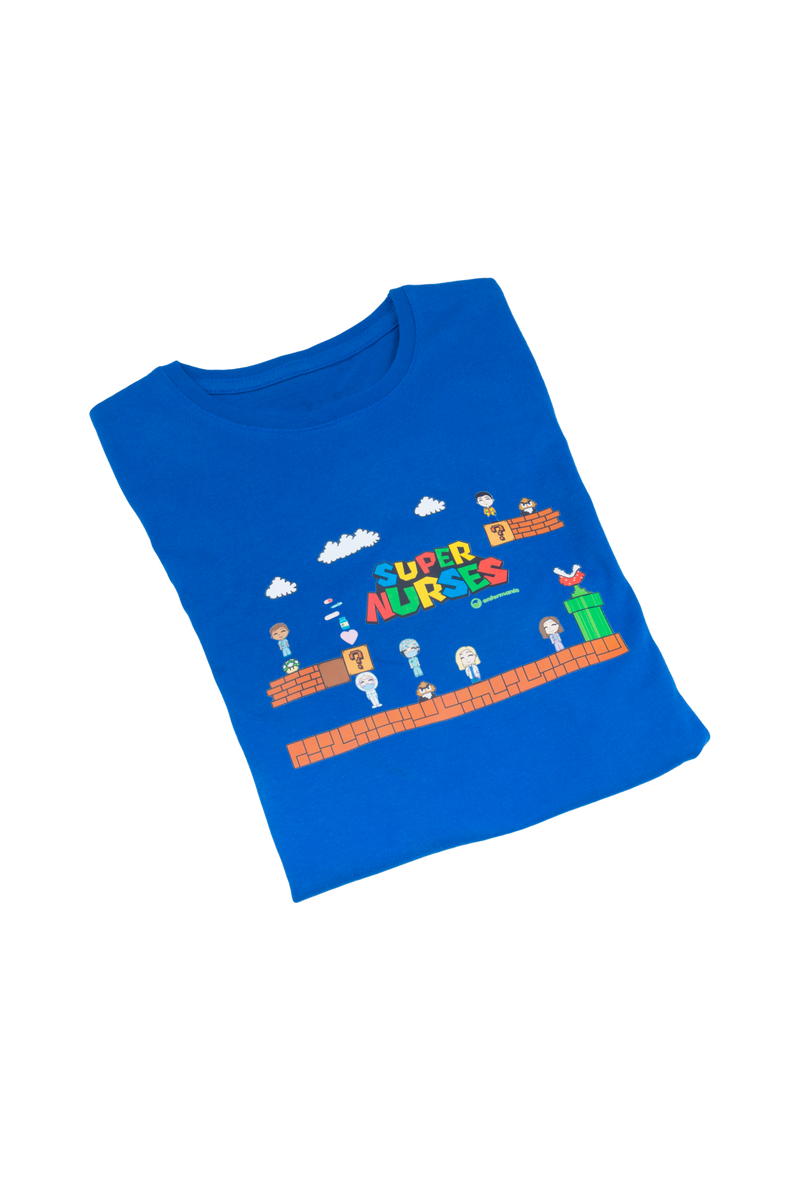 Camiseta Estampada Azul Royal para Mujer-zoom-