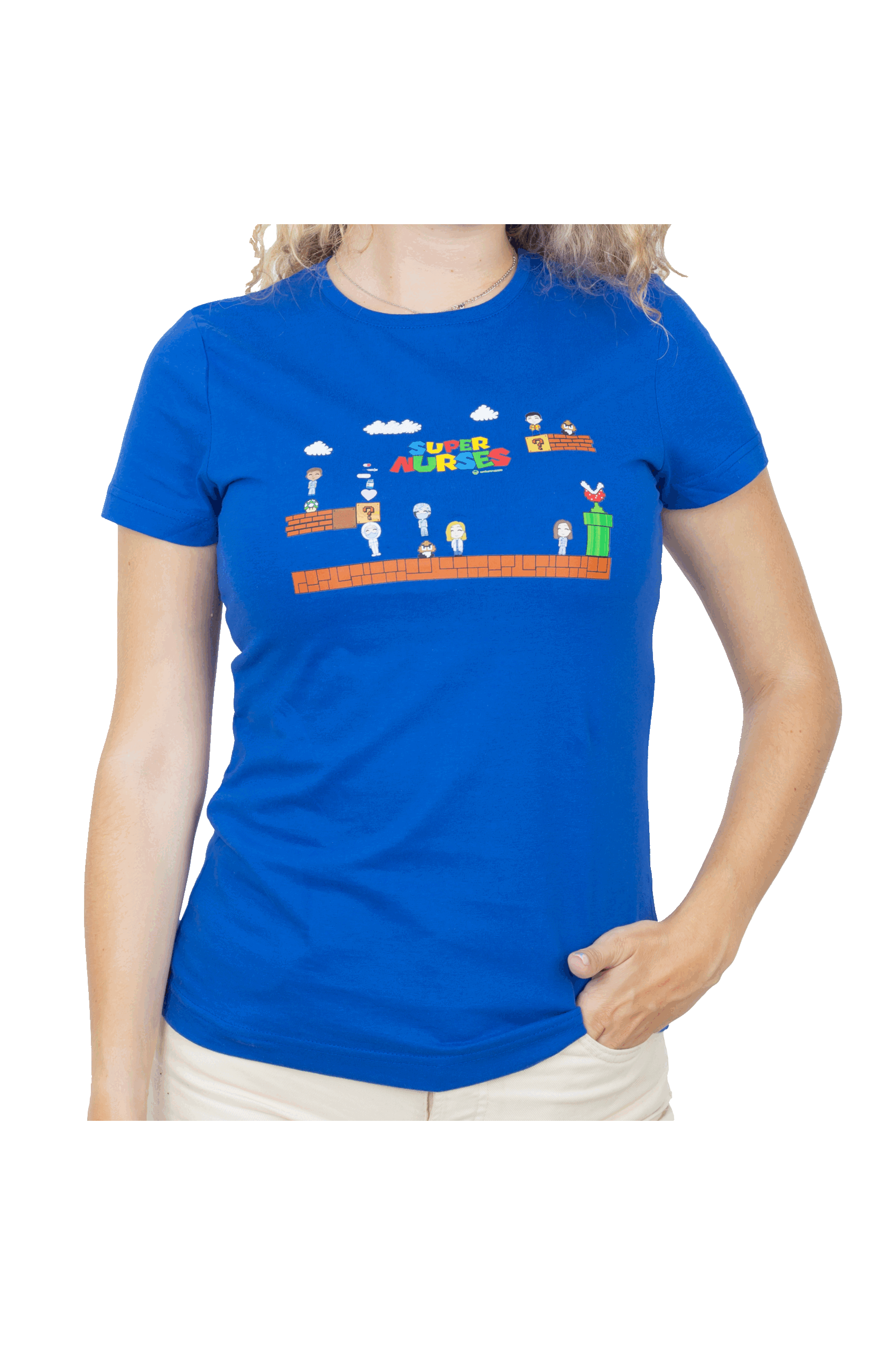 Camiseta Estampada Azul Royal para Mujer-zoom-1