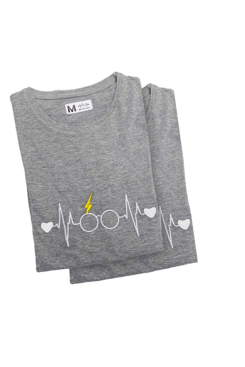 T-shirt cinzenta de mulher - estampada-zoom-
