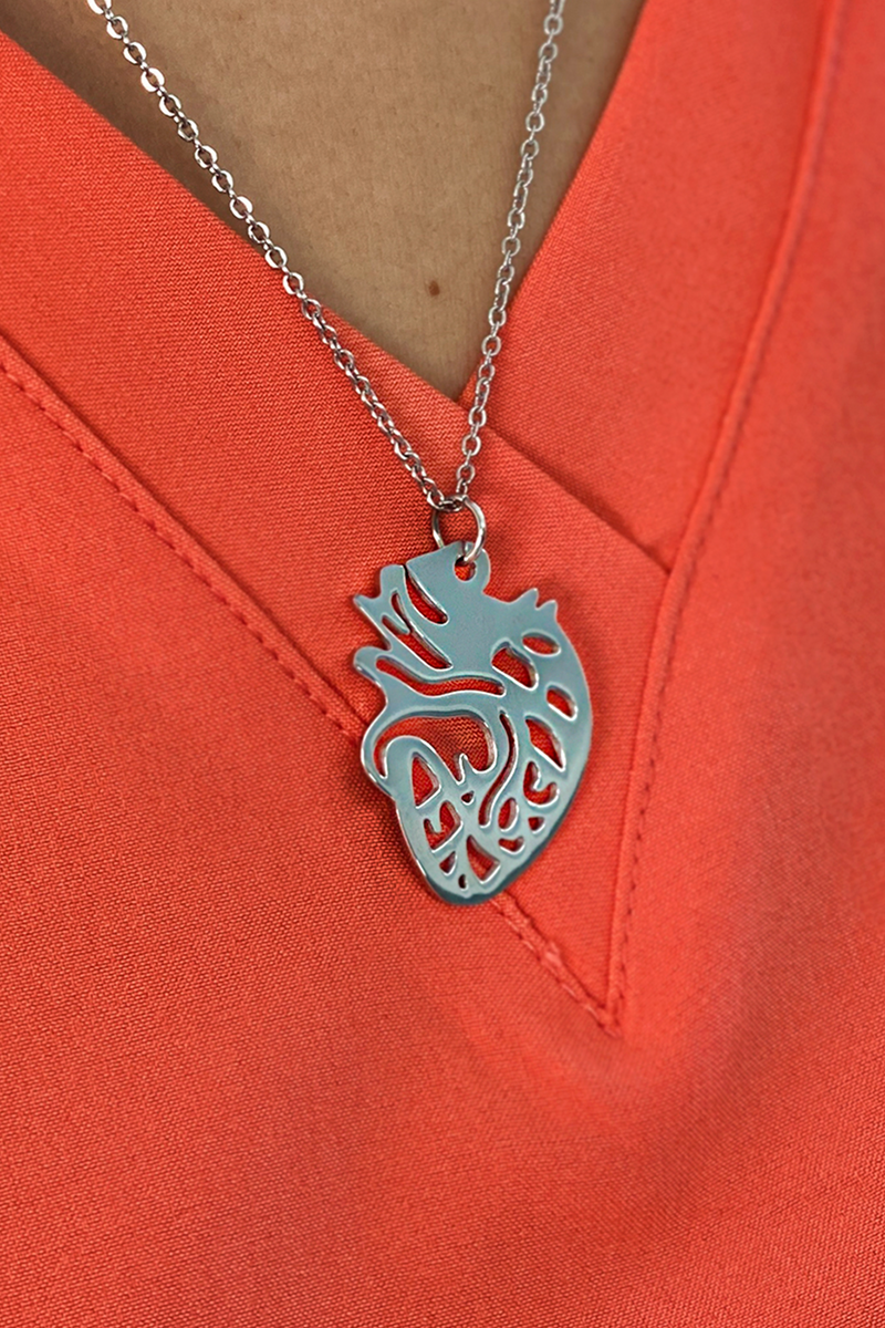 Pendant with chain - Heart Silhouette-zoom-