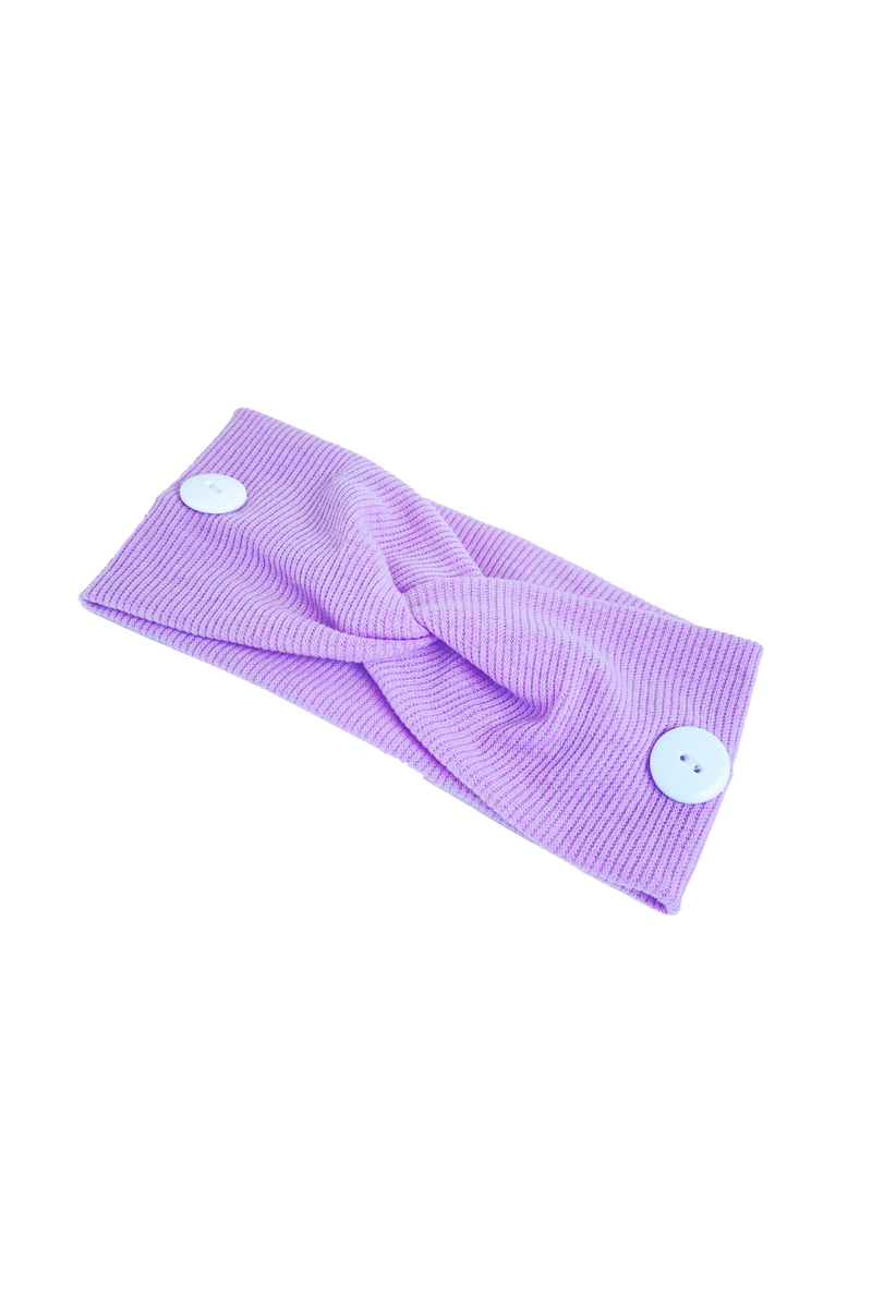 Elastic headband with buttons - lavender-zoom-