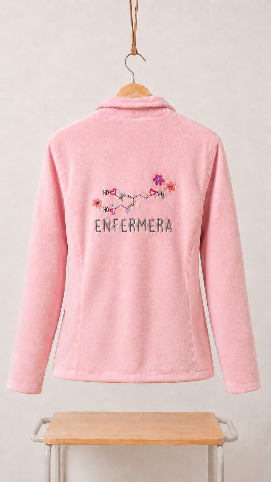 Personalized Women's Fleece Scrub Top – Sweet Pink