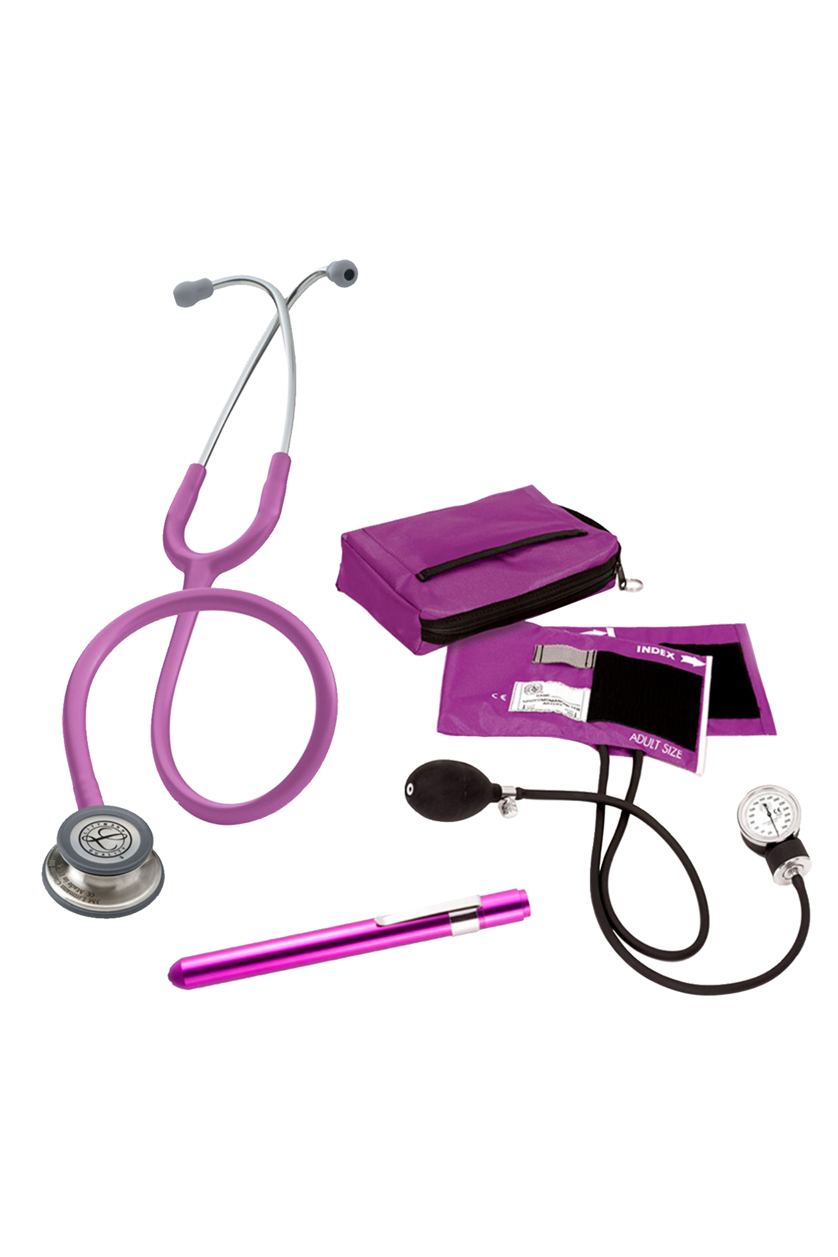 Kit completo para estudiantes sanitarios con Fonendoscopio Littmann Classic III - Lila-1