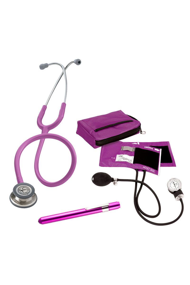 Kit completo para estudiantes sanitarios con Fonendoscopio Littmann Classic III - Lila-zoom-