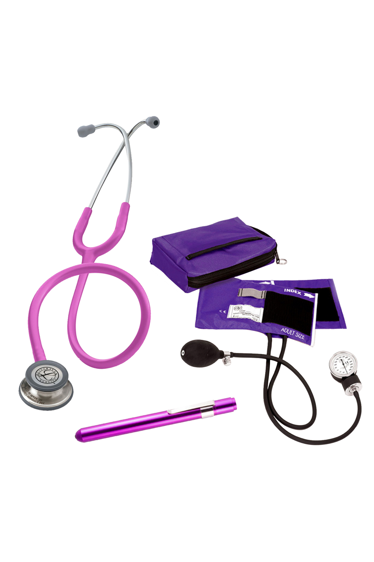 Kit completo para estudantes de saúde com Estetoscópio Littmann Classic III - Lilás-zoom-1
